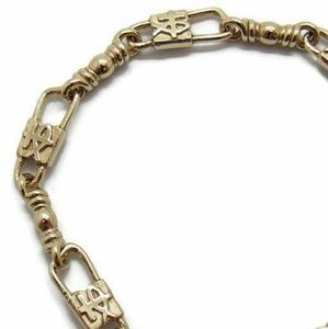 Fishers of Men Acts Bracelet 14k Yellow Gold. Fish & Cross 8 in